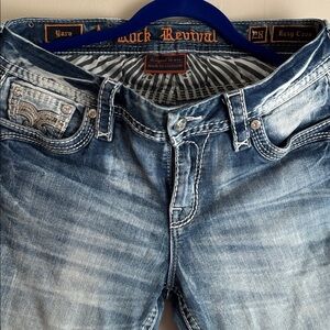 Rock Revival Blue  Jeans 28 Easy Crop Yara